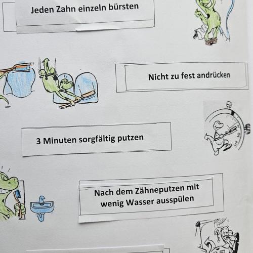 Arbeitsblatt über das Zähneputzen