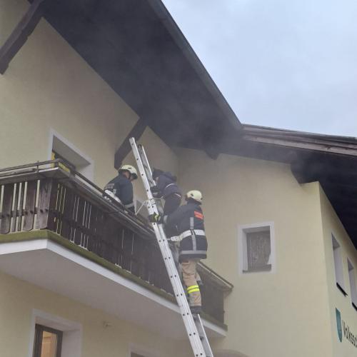 Evakuierung über Leiter