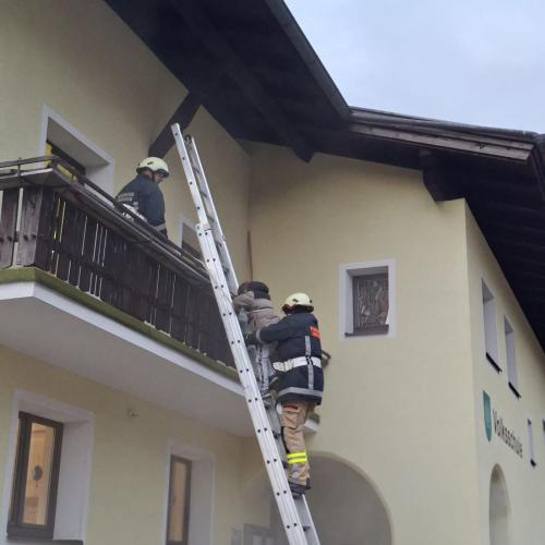 Evakuierung über Leiter