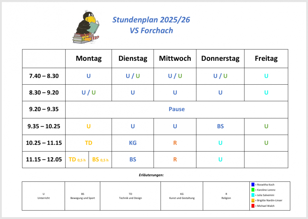 Stundenplan 2025-26